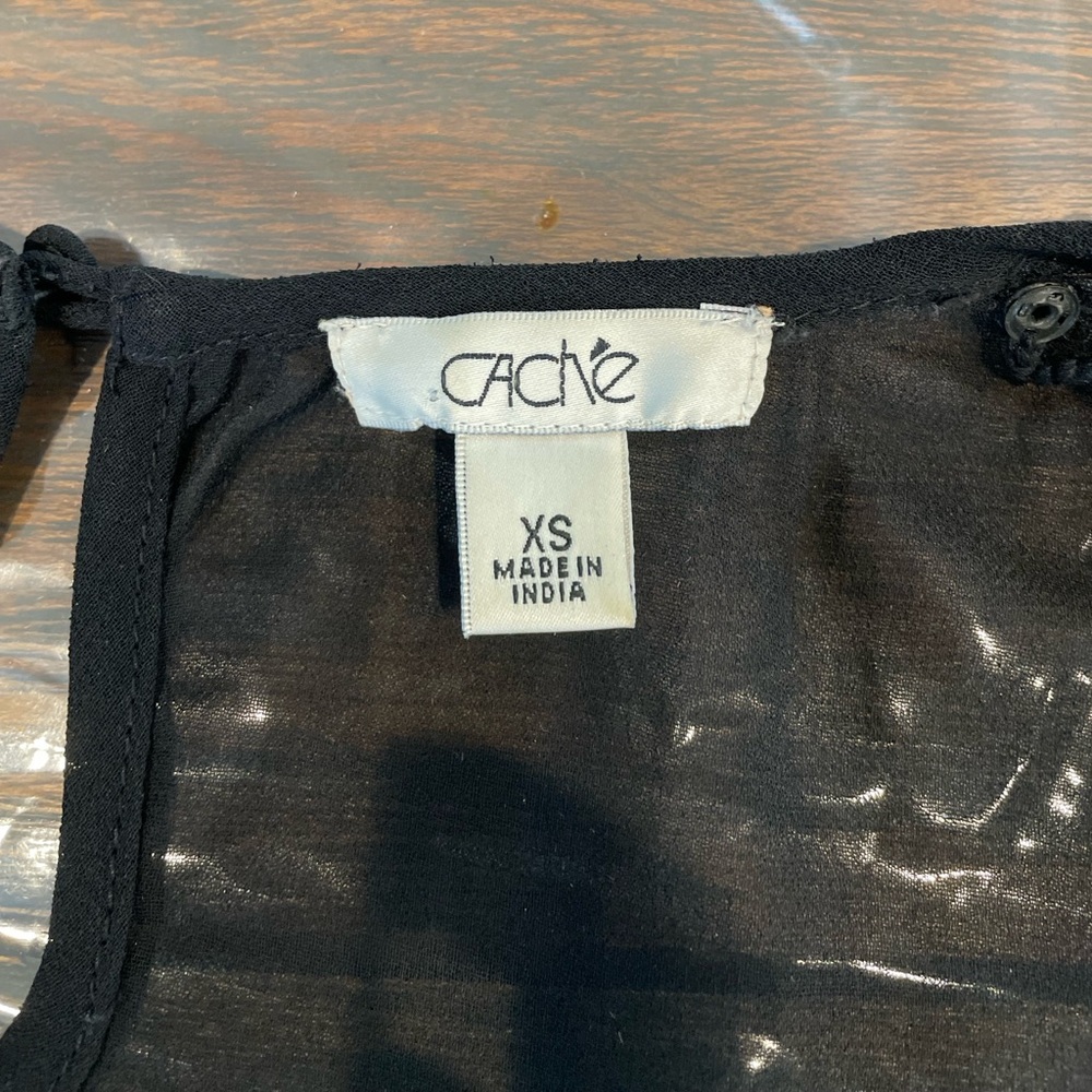 Cache Black Beaded Top - image 3